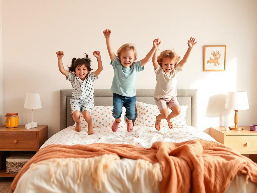 Is het oké om je kinderen op bed te laten spelen?